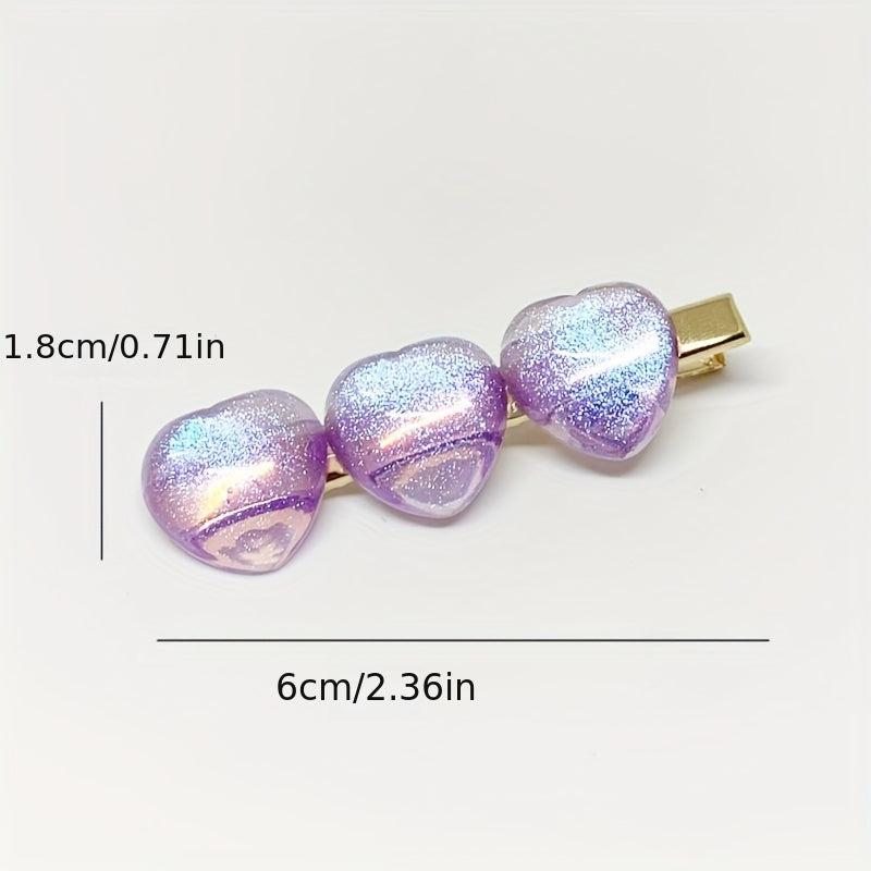Heart Decor Hair Clip Acrylic Hair Pin Minimalist Headwear