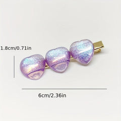 Heart Decor Hair Clip Acrylic Hair Pin Minimalist Headwear