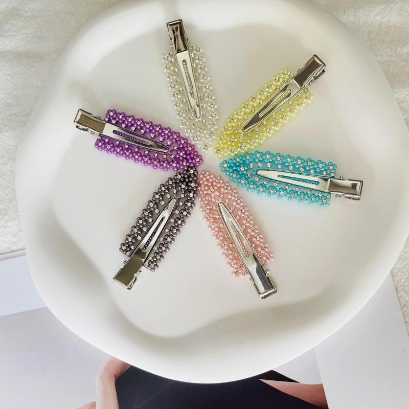 6pcs Faux Pearl Hair Clip Non Crease Duckbill Clip Hair Barrette
