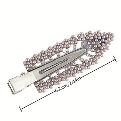 6pcs Faux Pearl Hair Clip Non Crease Duckbill Clip Hair Barrette