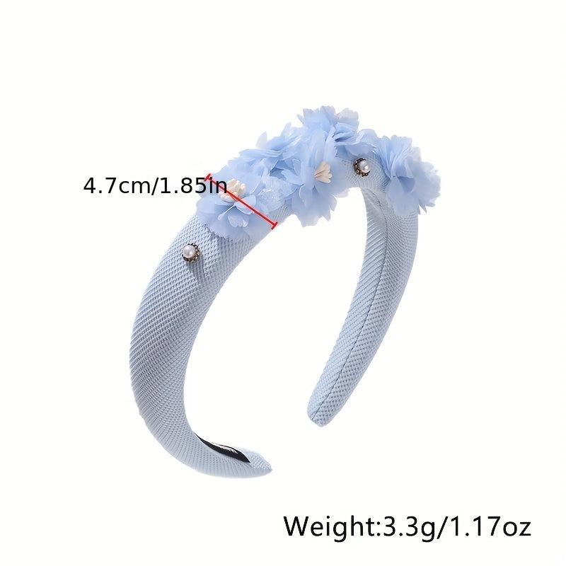 Flower Headband Faux Pearl Headdress Hair Band