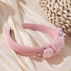 Flower Headband Faux Pearl Headdress Hair Band