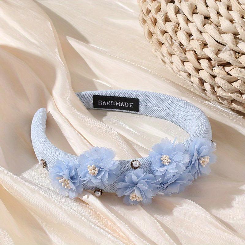 Flower Headband Faux Pearl Headdress Hair Band