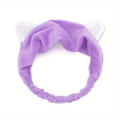 Cat Ears Headband Women Makeup Face Washing Cat Ears Bundle Headband