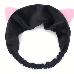 Cat Ears Headband Women Makeup Face Washing Cat Ears Bundle Headband