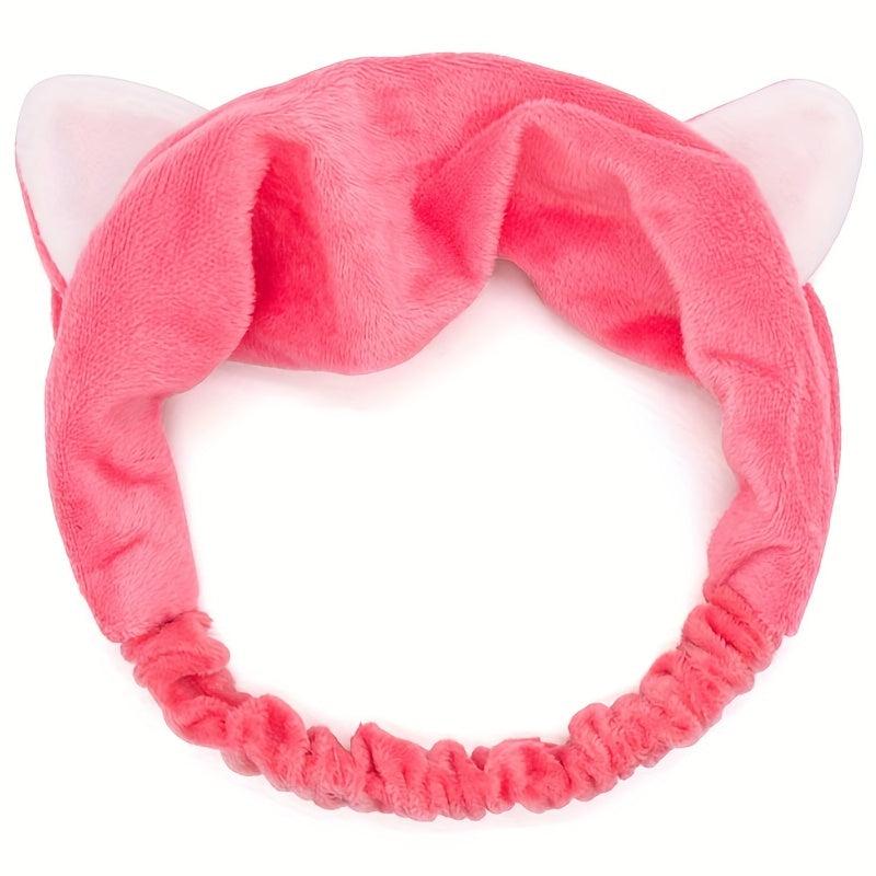 Cat Ears Headband Women Makeup Face Washing Cat Ears Bundle Headband