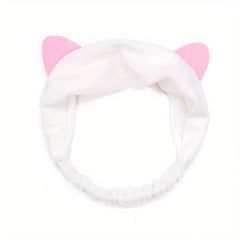 Cat Ears Headband Women Makeup Face Washing Cat Ears Bundle Headband