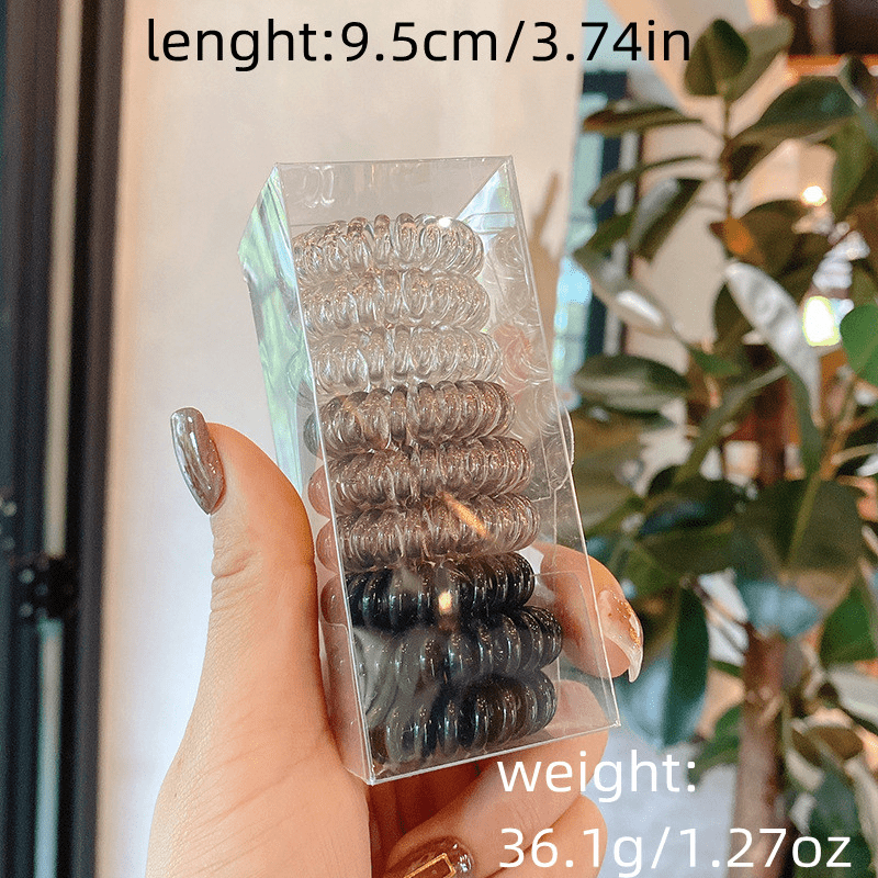 9pcs Coil Wire Hair Tie Non Slip Hair Rope Ponytail Holder