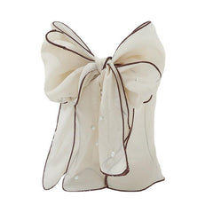 Chiffon Bow Pearl Streamer Hairpin Headwear