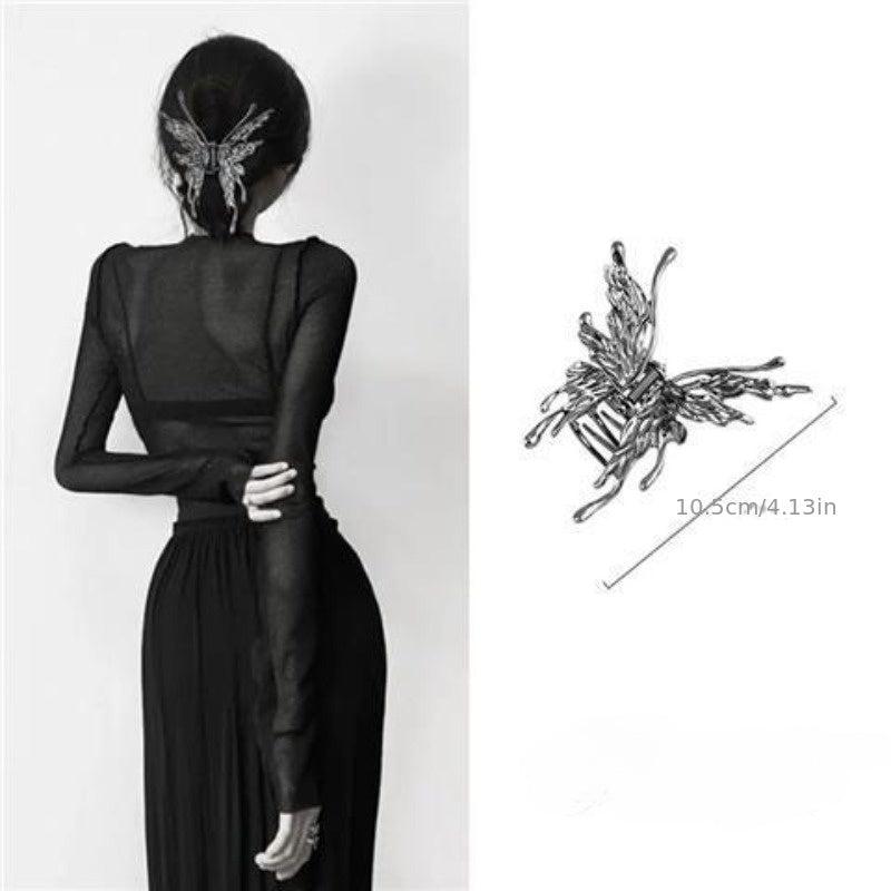 Y2K Silvery Butterfly Hair Claw Clip for Women Girls
