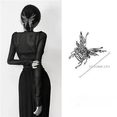 Y2K Silvery Butterfly Hair Claw Clip for Women Girls