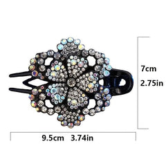 Rhinestone Flower Duck Billed Hair Clip Vintage Hairclip
