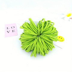 100pcs Thick Woven Hair Elastics Rubber Bands Ponytail Holder