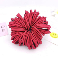 100pcs Thick Woven Hair Elastics Rubber Bands Ponytail Holder