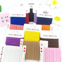 100pcs Thick Woven Hair Elastics Rubber Bands Ponytail Holder