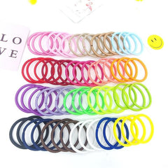 100pcs Thick Woven Hair Elastics Rubber Bands Ponytail Holder