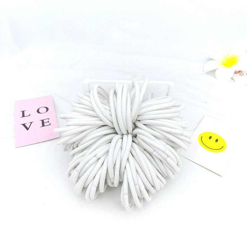 100pcs Thick Woven Hair Elastics Rubber Bands Ponytail Holder