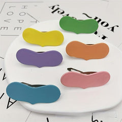6pcs Resin Heart Hair Clip Macaroon Snap Clip Hair Barrette