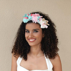 Boho Cartoon Crown Decor Headband Flower Head Hoop Hair Band