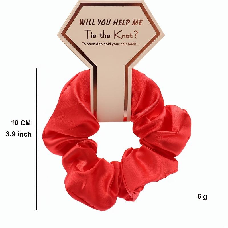 Solid Silk Hair Scrunchies Ponytail Holders Hair Wrist Ties