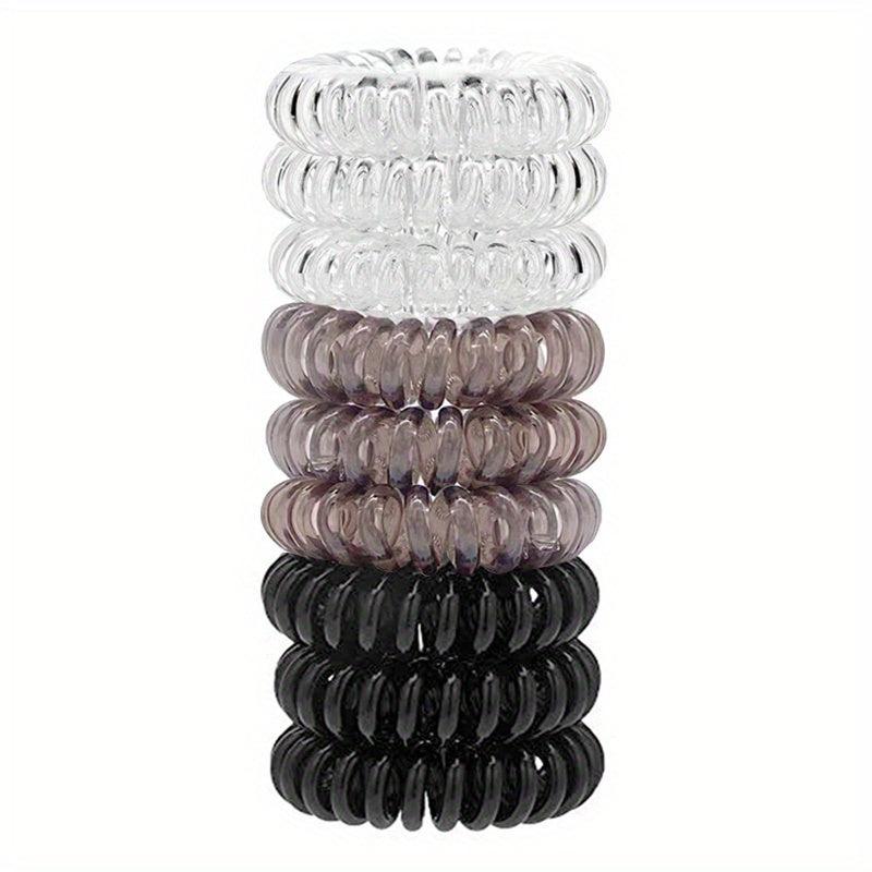 9pcs Girls Hair Tie Head Rope Spiral Colorful Stretchy Hair Ring Solid Hair Rope