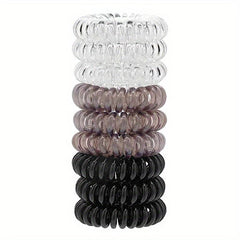 9pcs Girls Hair Tie Head Rope Spiral Colorful Stretchy Hair Ring Solid Hair Rope
