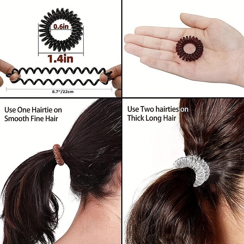 9pcs Girls Hair Tie Head Rope Spiral Colorful Stretchy Hair Ring Solid Hair Rope