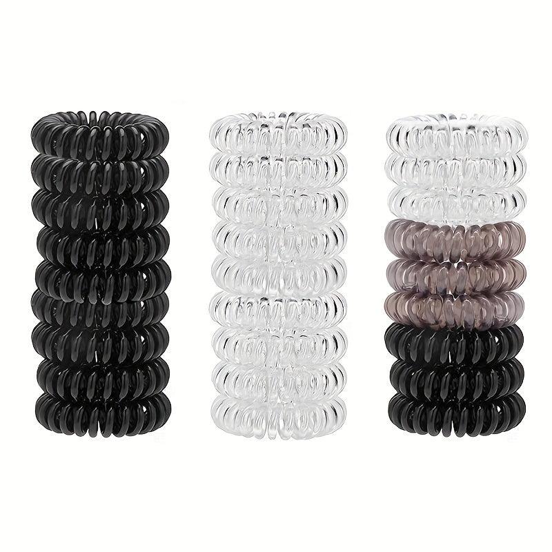 9pcs Girls Hair Tie Head Rope Spiral Colorful Stretchy Hair Ring Solid Hair Rope