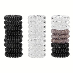 9pcs Girls Hair Tie Head Rope Spiral Colorful Stretchy Hair Ring Solid Hair Rope