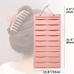 Hair Claw Clips Organizer 10 Layers Large Hair Clip Storage Holder