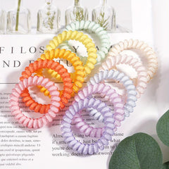 20pcs Solid Coil Wire Hair Tie Candy Telephone Wire Headband
