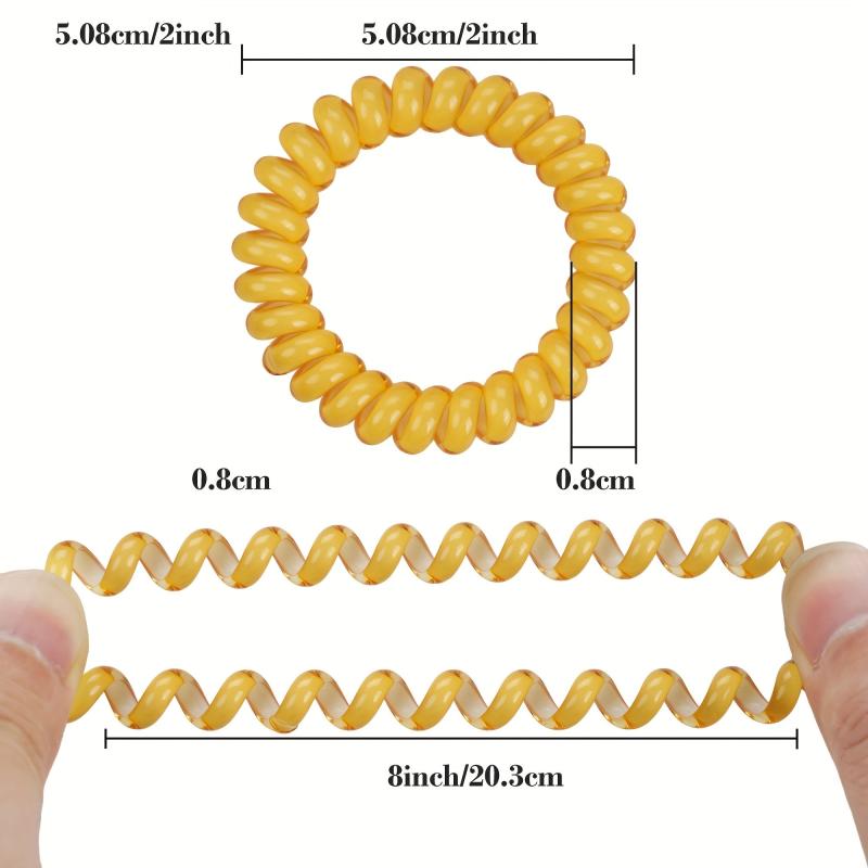 20pcs Solid Coil Wire Hair Tie Candy Telephone Wire Headband