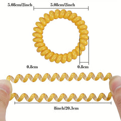 20pcs Solid Coil Wire Hair Tie Candy Telephone Wire Headband
