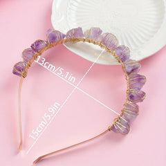 Purple Crystal Crown Hair Hoop Vintage Headband Cosplay Costume Parties
