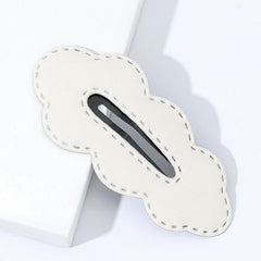 PU Leather Cloud Hair Clip Women's Solid Cartoon Hair Clip