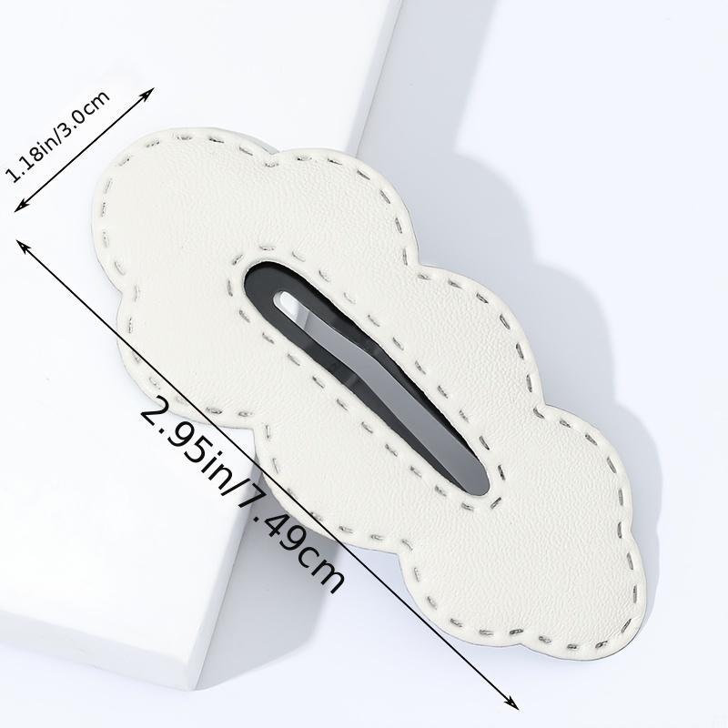 PU Leather Cloud Hair Clip Women's Solid Cartoon Hair Clip
