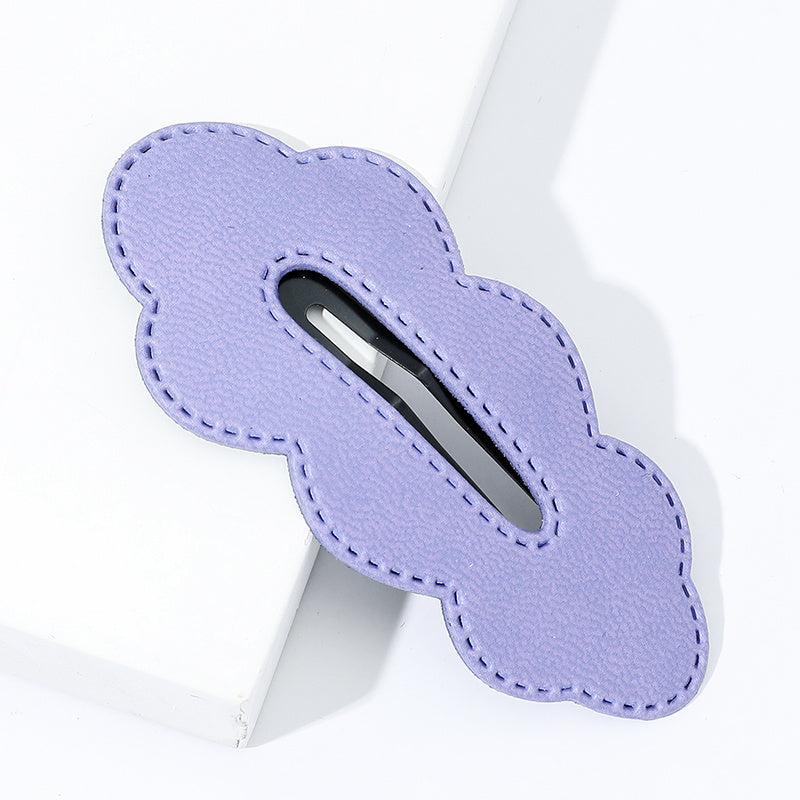 PU Leather Cloud Hair Clip Women's Solid Cartoon Hair Clip