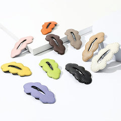 PU Leather Cloud Hair Clip Women's Solid Cartoon Hair Clip
