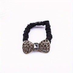 Rhinestone Hair Tie Elastic Hair Bands Ponytail Holder