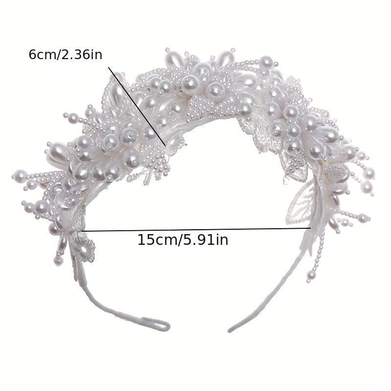 Faux Pearl Lace Hair Hoops Headband for Women Head Jewelry Hair Accessories