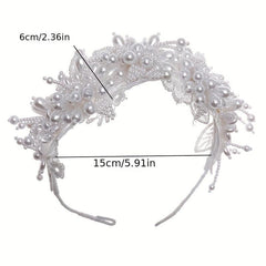 Faux Pearl Lace Hair Hoops Headband for Women Head Jewelry Hair Accessories