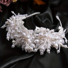 Faux Pearl Lace Hair Hoops Headband for Women Head Jewelry Hair Accessories