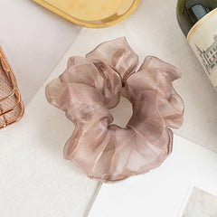 4pcs Silk Hair Scrunchies Ties Bands Elastic Stain Fabric Tie