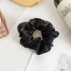 4pcs Silk Hair Scrunchies Ties Bands Elastic Stain Fabric Tie