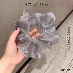 4pcs Silk Hair Scrunchies Ties Bands Elastic Stain Fabric Tie