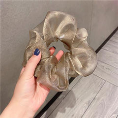 4pcs Silk Hair Scrunchies Ties Bands Elastic Stain Fabric Tie
