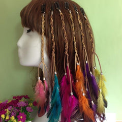 Bohemian Feather Headdress Ethnic Style Tassel Hairpin Colorful