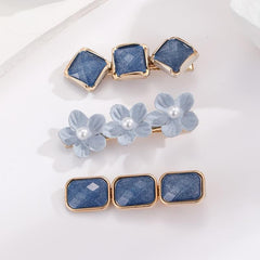 3pcs Faux Pearl Flower Hair Clips Vintage Barrette Hair Accessories