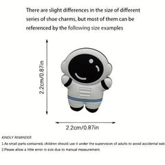 10pcs Astronaut Shoe Charm PVC Decorations for Boys and Girls