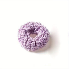 6pcs Plush Solid Elastic Hair Rubber Bands Ponytail Holder Hair Glue Ring
